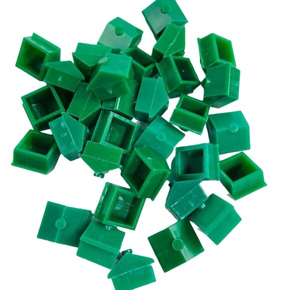 Monopoly Classic Houses Replacement Parts Green Plastic Set 32 u - Picture 1 of 2